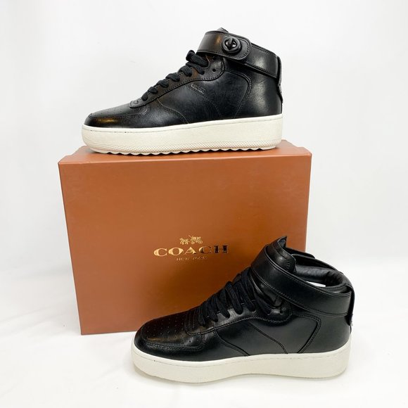 Coach Other - COACH Turnlock C210 Black High Top Sneaker 8 D NEW